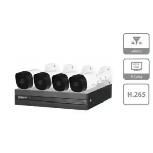 Kit Dahua 8Mp (4k), 4 Cámaras 4k, Fuente 4A, 1Tb, 50mts UTP5e Cobre. Cajas