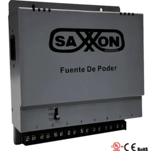 SAXXON Fuente 4k Regulable Metálica, 8 Canales, Voltaje 12V 13V o 15V, 8 Amp.